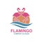 Pink flamingo emblem