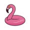 Pink Flamingo floater isolated vector illustration