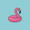 Pink Flamingo floater vector illustration