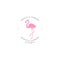 Pink flamingo. Logo template
