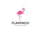 Pink Flamingo Logo Template. Bird Vector Design