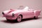 pink flamingo Luxury futuristic convertible sport car illustration generative ai