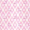 Pink Flamingo Seamless Pattern Vector with Geometric Rhombus Shapes and White Background and Gold Details