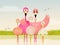 Pink flamingos family