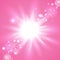 Pink flash starburst background