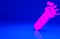 Pink Flashlight icon isolated on blue background. Minimalism concept. 3d illustration 3D render