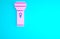 Pink Flashlight icon isolated on blue background. Minimalism concept. 3d illustration 3D render