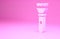 Pink Flashlight icon isolated on pink background. Minimalism concept. 3d illustration 3D render