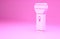 Pink Flashlight icon isolated on pink background. Minimalism concept. 3d illustration 3D render