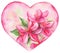 Pink floral lily romantic love heart vector isolated