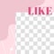 Pink floral post. Cute abstract like social media post template