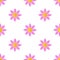 Pink Flower Flat Icon Seamless Pattern
