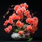 Pink Flowers In Decorative Vase: Organic Sculpting With Chinapunk Twist