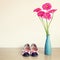 Pink flowers and girly shoes