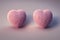 Pink fluffy hearts. AI render