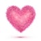 Pink fluffy isolated vector heart