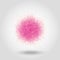 Pink fluffy vector isolated sphere