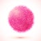 Pink fluffy vector isolated sphere