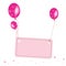 Pink flying balloon place for text wallpaper