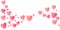 Pink flying hearts bright love passion vector background. Amour icons backdrop