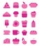 Pink food, icon