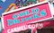 Pink Food Vendor Sign at County Fair Cold Drinks and Carmel Corn