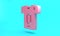 Pink Football jersey and t-shirt icon isolated on turquoise blue background. Minimalism concept. 3D render illustration