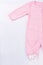 Pink footed baby sleepwear on white background.