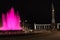 Pink fountain on Schwarzenbergplatz square, Vienn