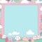 a pink frame with a bunch of kawaii animals on it