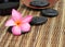 Pink frangipani and therapy stones