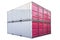 Pink freight shipping container