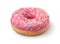 Pink frosted donut with colorful sprinkles