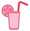 Pink fruity drink, icon
