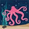 Pink funny octopus