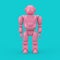 Pink Futuristic Cartoon Toy Robot Duotone. 3d Rendering