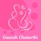 Pink Ganesh Chaturthi background, flat style