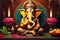 pink Ganesh with zoomed picture