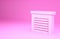 Pink Garage icon isolated on pink background. Minimalism concept. 3d illustration 3D render