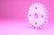 Pink Gear icon isolated on pink background. Cogwheel gear settings sign. Cog symbol. Minimalism concept. 3d illustration