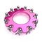 Pink gear wheel teamwork characters, cogwheel business icon