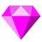 Pink gem crystal vector icon