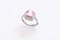 Pink gem stone and diamond on silver ring,Valentine Day