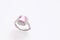 Pink gem stone and diamond on silver ring,Valentine Day