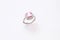 Pink gem stone and diamond on silver ring,Valentine Day
