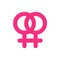 Pink gender symbol of lesbian