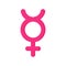 Pink gender symbol of non binary transgender