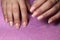 Pink gentle French manicure design