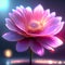 Pink gerbera flower on a dark background. 3d rendering Generative AI