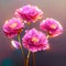 Pink gerbera flowers on a dark background. 3d rendering AI Generated